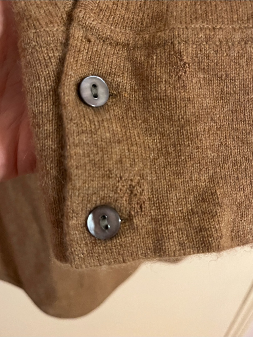 Valerie Stevens Brown Cashmere Button-Front Collared Cardigan - Picture 9 of 9